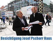 Josef Pschorr Haus in der Münchner Fußgängerzone - Baustellen-Besichtigung am 08.04.2013 - in halbes Jahr vor der Eröffnung von Sport Scheck, Mango und Forever 21 (©Foto: Marikka-Laila Maisel)